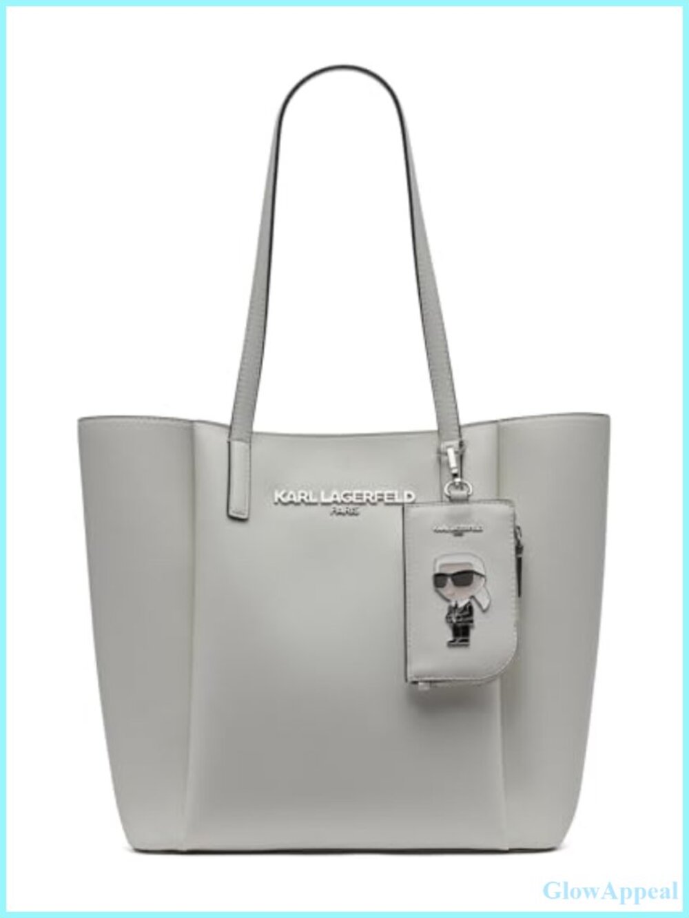 Leather Tote Bag Satchel with Karl Tag 2 Slip Pockets